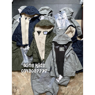 Áo parka raincoat bé trai lót cừu da pu mềm za