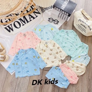 Bộ Quần Áo Dài AVA Thun Lạnh Vải Màu in Họa Tiết Cho Bé 3-10KG