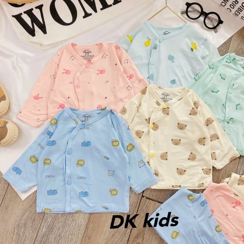 Bộ Quần Áo Dài AVA Thun Lạnh Vải Màu in Họa Tiết Cho Bé 3-10KG