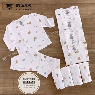 Bộ Quần Áo Dài Sơ Sinh Ava Thun Lạnh Cho Bé 3-10KG