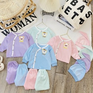 Bộ Quần Áo Nhung Kèm Mũ Mềm Ấm Cho Bé 3-9KG
