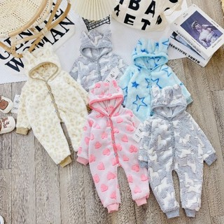 Body Lông Tuyết Có Mũ Mềm Ấm Cho Bé 3-9KG