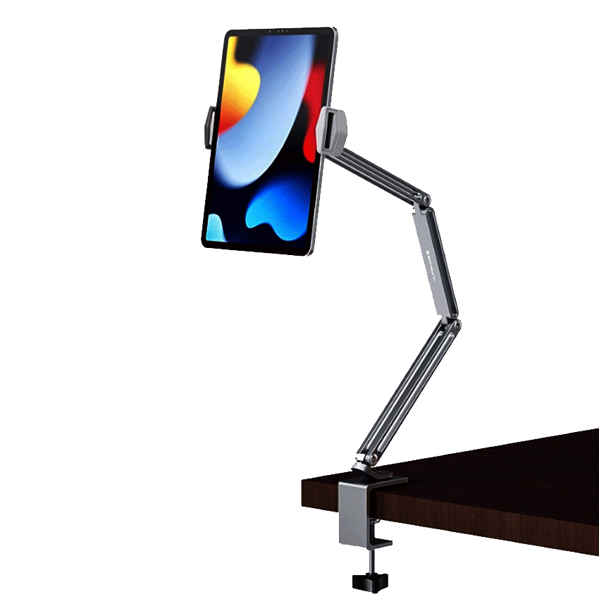 P67 Arm nâng hạ kiêm Giá đỡ Ipad Iphone Galaxy Tab dạng kẹp máy tính bảng tablet xoay 360 độ.