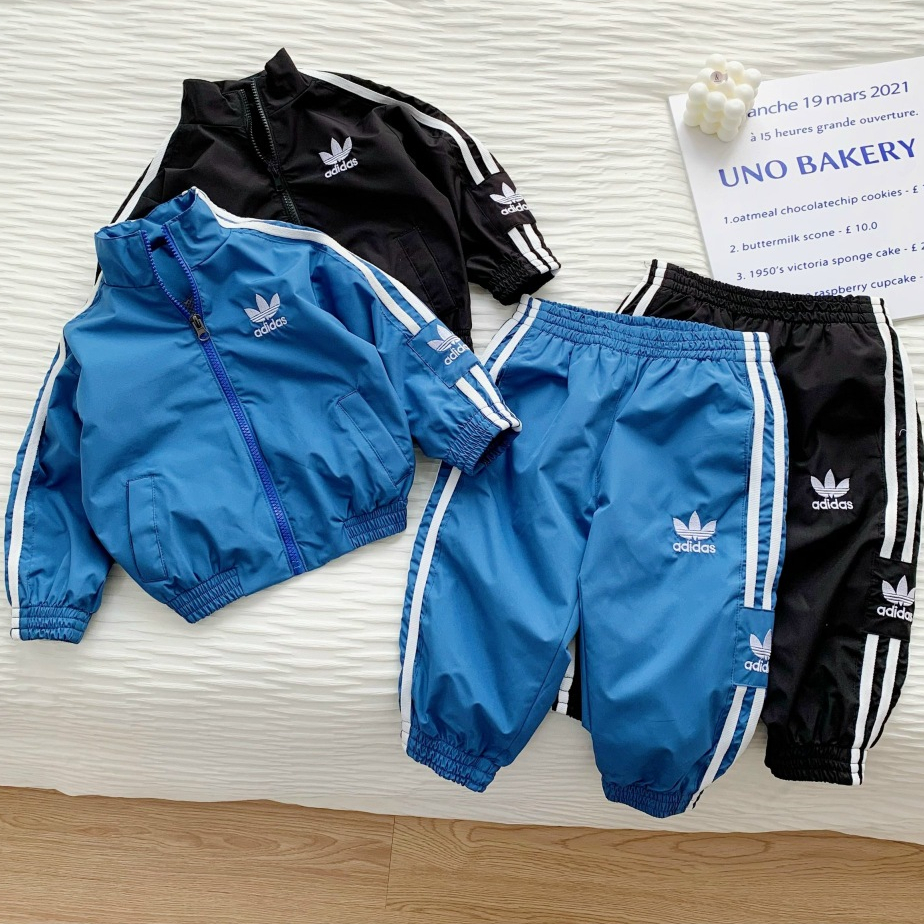 Bộ Gió Thể Thao ADIDAS 2 Màu Xanh Đen Cho Bé Trai Từ 10-27kg Mặc Cực Chất GAO KISD
