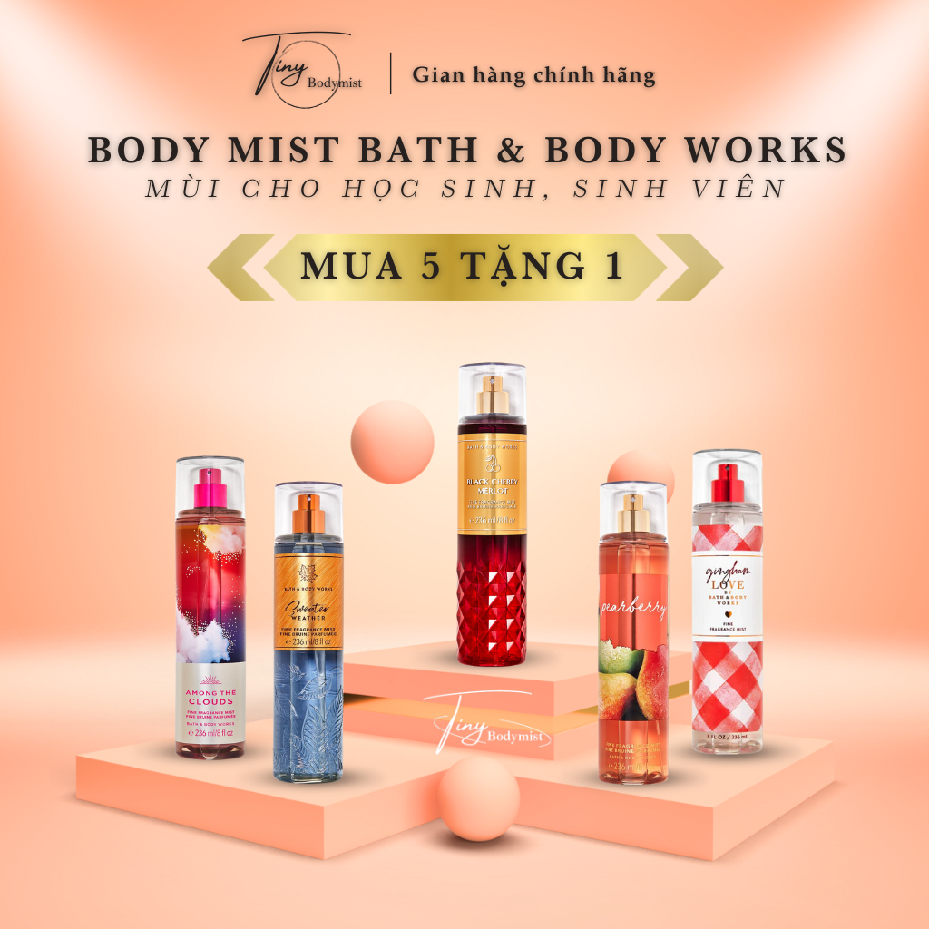 Xịt thơm 10ml mùi cho học sinh, sinh viên body mist Bath and Body Works