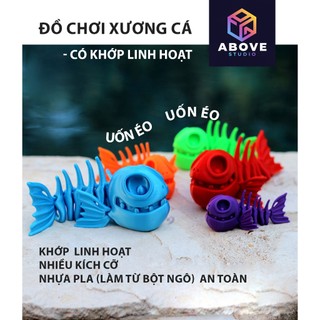 Đồ chơi xương cá có khớp chuyển động linh hoạt, mô hình xương cá, đồ chơi giáo dục, sản phẩm in 3D