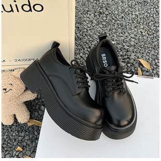 𝑴𝒂𝒏𝒕𝒊𝒔.𝒔𝒕𝒐𝒓𝒆 Giày oxford mũi tròn da trơn đế 5cm - D.WREEN Oxford