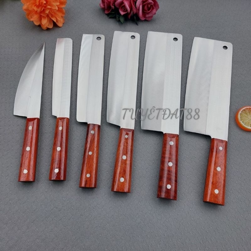 Bộ Ba Dao Bếp Dao Chặt Gà Thái Thịt Hoa Quả Chất Thép Không Rỉ Rèn Thủ Công