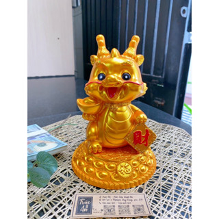 (21x14x14cm) Heo đất Rồng 2024 Thỏi Vàng (size mini), ống tiết kiệm phong thuỷ chiêu Tài nạp Phúc, mua may bán đắt