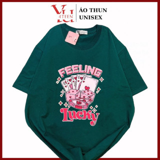 Áo Thun PHÔNG UNISEX in Decal TẾT MAY MẮN BÀI LUCKY - Hình chụp thật (Đủ size M-L-XL-XXL BIGSIZE - EM BÉ KID)