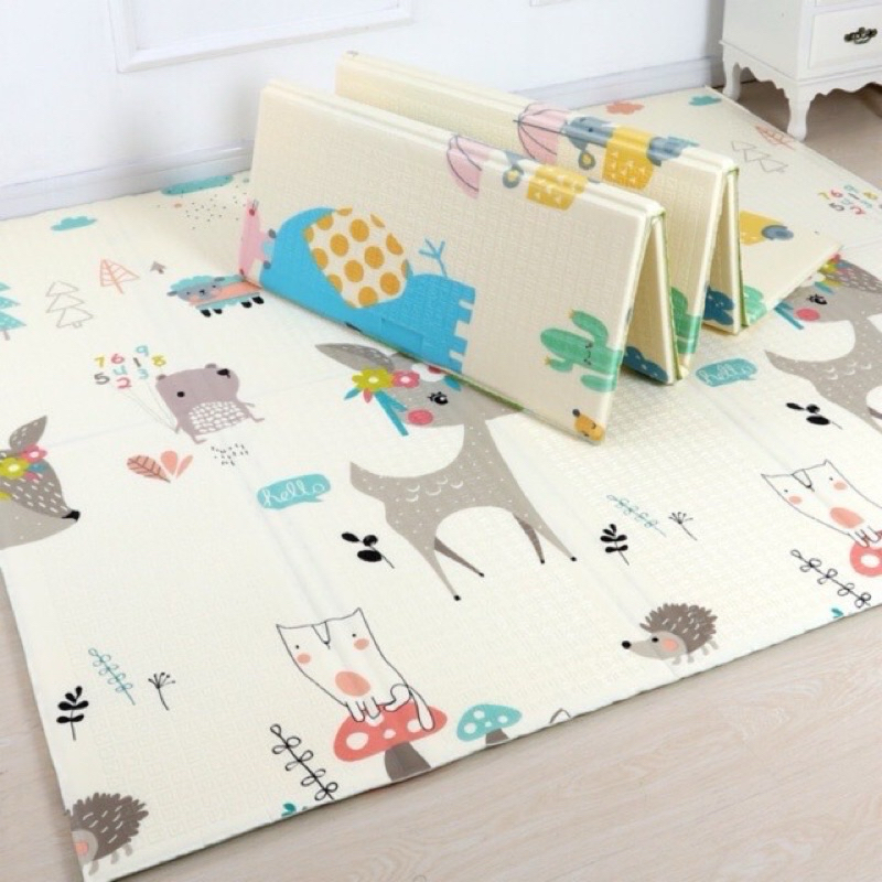 Thảm Xốp Xpe Trải Sàn Cho Bé, Chiếu Gấp Gọn 2 Mặt, Tấm Lót Chống Thấm Cho Bé Tập Bò Kích Thước 1m8 2m