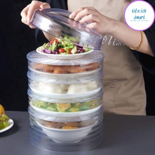  lồng bàn giữ nhiệt nhiều tầng nhựa cao cấp lồng bàn đậy thức ăn gấp gọn 5 tầng 