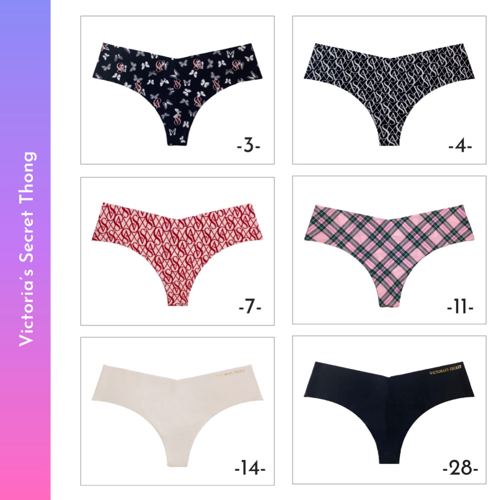 (Bigsize 40-100kg) Quần lót lọt khe VS su xuất xịn không viền mỏng nhẹ full túi tag cao cấp - Quần chip Vic thong mềm