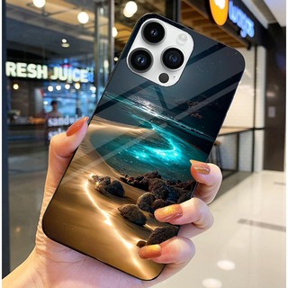 Ốp Lưng IPHONE 13, 13 PRO, 13 PRO MAX Mặt lưng kính tráng gương, thiết kế thiên hà