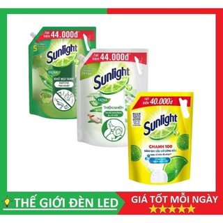 Nước Rửa Chén Sunlight túi chanh 3,5kg - Trà xanh, thiên nhiên muối khoáng 3,4 kg