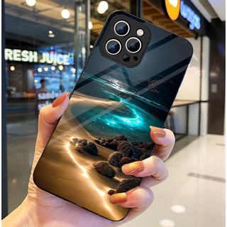 Ốp Lưng IPHONE 14, 14 PRO, 14 PRO MAX Mặt lưng kính tráng gương, thiết kế thiên hà