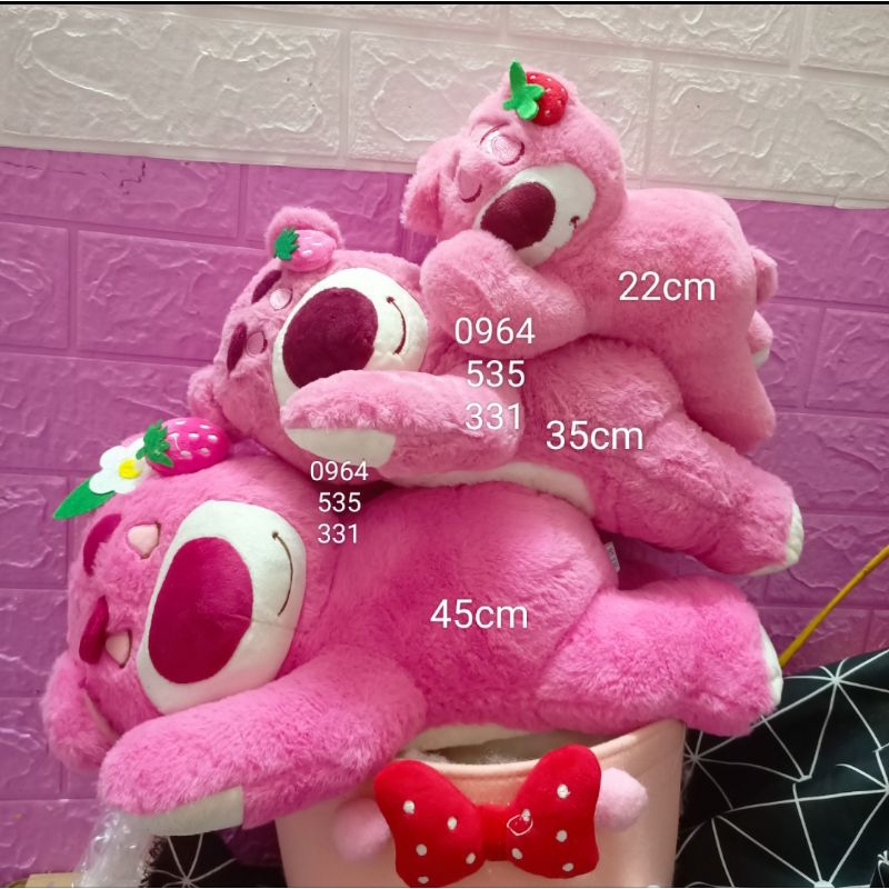 ❤️ Gấu dâu nằm 22_25cm ❤️