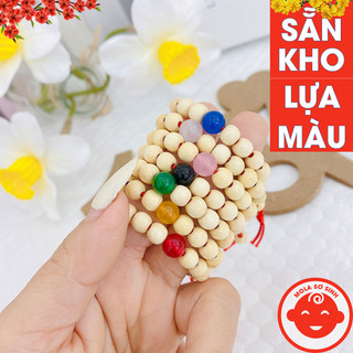 Vòng dâu tằm cho bé kèm đá phong thủy