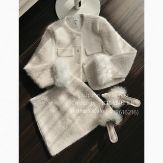 Set dạ nữ , áo dạ mix chân váy dạ chất qc cao cấp