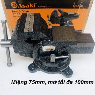 Ê tô kẹp bàn nguội xoay 360 độ Asaki AK-666 độ mở 100mm