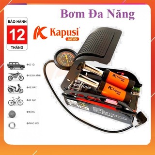  Bơm Xe Bơm Hơi Đạp Chân Kapusi Xe Máy Xe Đạp Ô Tô Đa Năng Mini 2 Xilanh   1 Xilanh Siêu Khỏe 