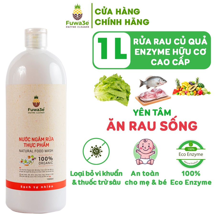 Nước Rửa Rau Củ Quả Fuwa3e 1L Giúp Rửa Sạch Rau Sống Thực Phẩm Chiết Xuất 100% Enzyme Thiên Nhiên