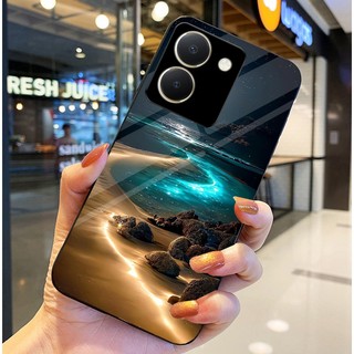 Ốp Lưng VIVO Y36 Mặt lưng kính tráng gương, thiết kế thiên hà