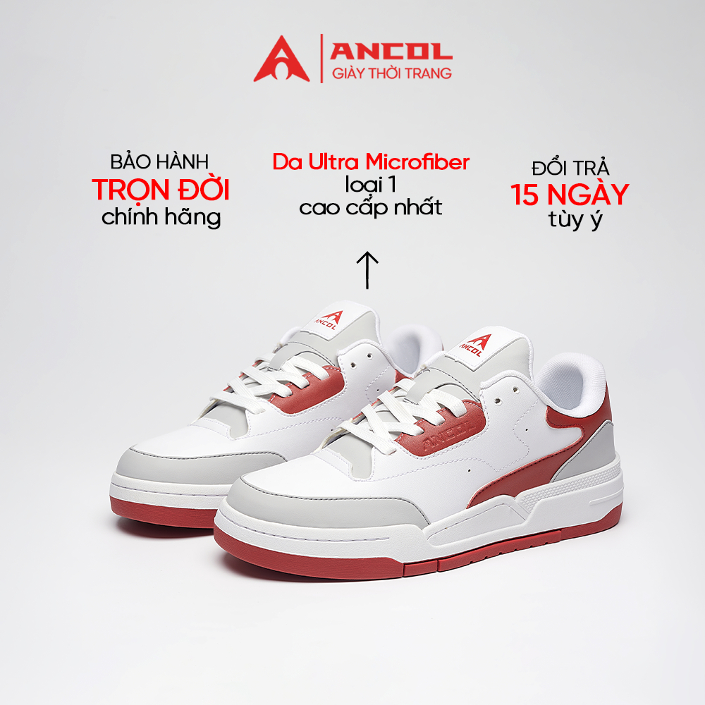 Giày sneaker thể thao nam Ancol Losofut Fady / Promo – da Ultra M 100%, đế cao êm chân, dễ phối đồ