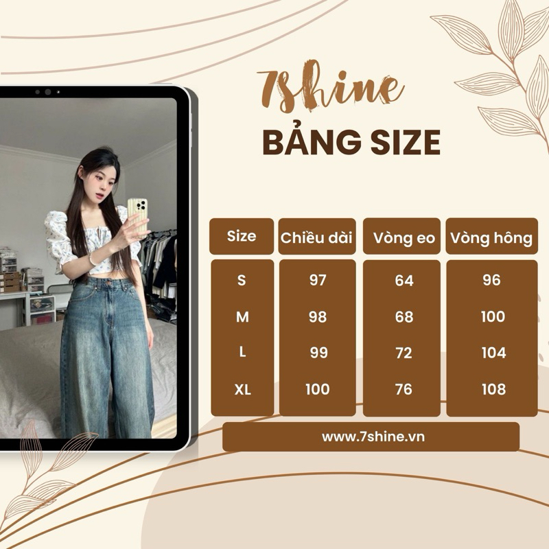 Quần jeans màu xanh nhạt thêu hoa đít hồng dáng suông quảng châu thời trang xứ A Nam - 7shine