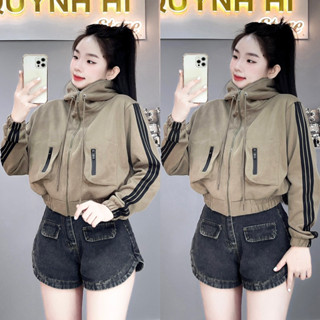 CN8 | Quỳnh Hí store | Áo khoác thun 2 da chạy sọc túi hộp đi nắng cá tính _ Hoả tốc hcm
