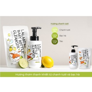 Mẫu mới Nước RỬA BÌNH và rau củ thuần chay Lalabebe K-MOM Hàn Quốc chai tạo bọt 500ml - túi thay thế 400ml