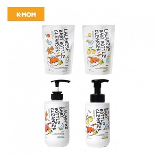 Mẫu mới Nước RỬA BÌNH K-MOM Lalabebe thuần chay chai tạo bọt 500ml - túi 400ml