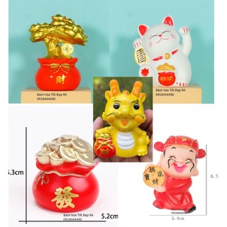 Mèo thần tài Ông thần tài trang trí lễ Tết