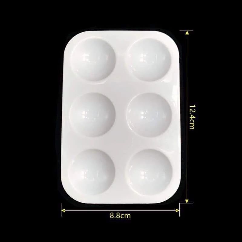 (10 sp) khay pha màu 6 ô loại bóng.vỉ đựng màu