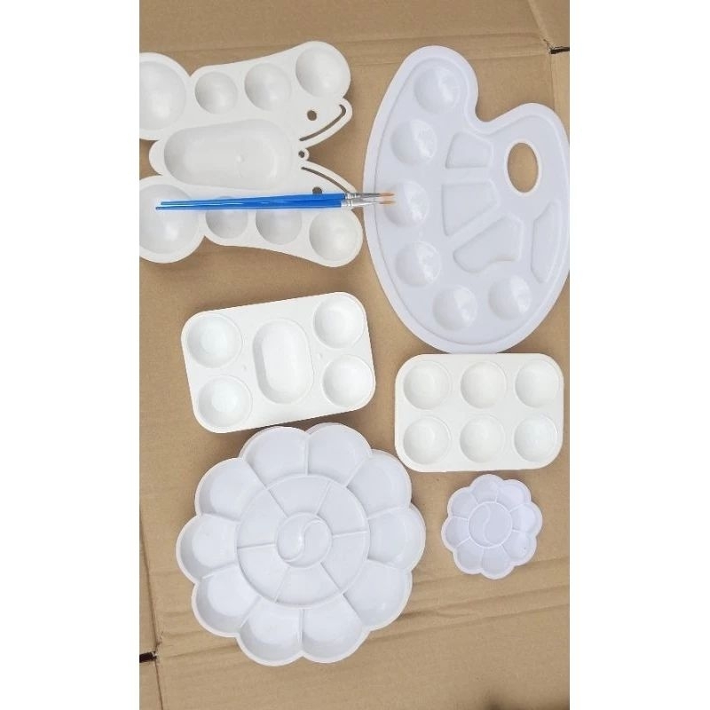 khay pha màu. hoạ cụ vẽ tranh tặng bộ cọ 10 cây