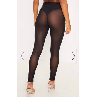 Quần legging ôm, thun lưới đen co giãn