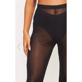 Quần legging ôm, thun lưới đen co giãn