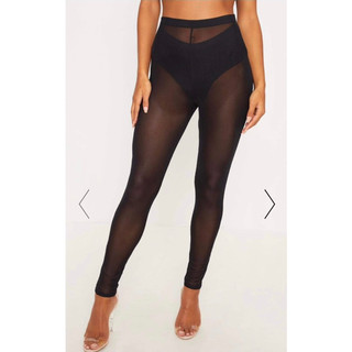 Quần legging ôm, thun lưới đen co giãn