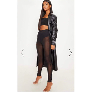 Quần legging ôm, thun lưới đen co giãn