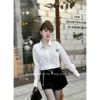 Áo sơ mi miu bo dưới cổ đính đá crt thomphamshop
