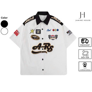 Áo Sơ Mi Nam Nữ JAMINE HOUSE Form Rộng Tay Lỡ Lụa Mango Mềm Mịn Thiết Kế Hình In ARS 2 Màu Hot Hit Unisex