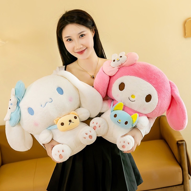 Gấu Bông Kuromi Đeo Túi 3 Màu - Kuromi Nhồi Bông Cao Cấp Gấu Bông City