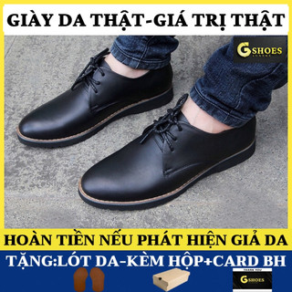 Giày da nam cao cấp da thật mềm mại đế cao su êm chân phong cách trẻ trung GM0533