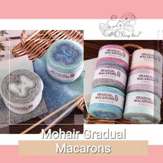 Len Gradual Macarons - Len Mohair Loang Cuộn 100gr