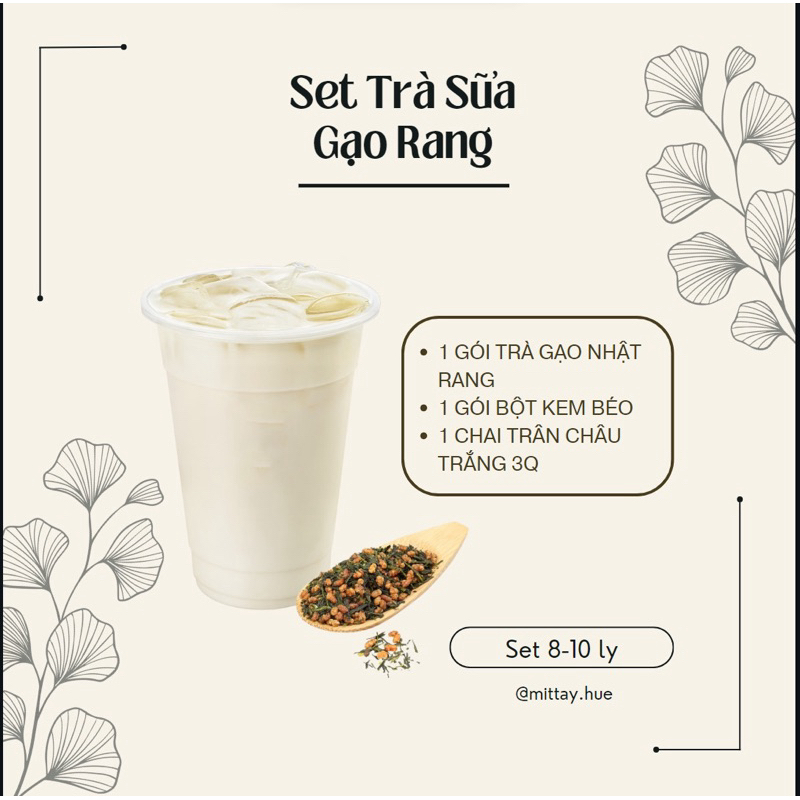 Set Trà Oolong Lài kem Cheese 8-10 Ly,  Oolong Kem Mặn,  Trà sữa gạo rang milk foam trân châu đường 