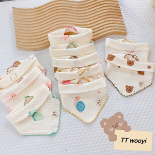 Khăn Yếm Tam Giác Xô Muslin Yếm Dãi Quàng Cổ Có Cúc Bấm Siêu Mềm, Mịn Cho Bé Sơ Sinh