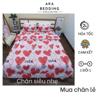Chăn siêu nhẹ mùa đông cực ấm trần bông kỹ lưỡng đắp trực tiếp không cần lồng vỏ nhiều màu