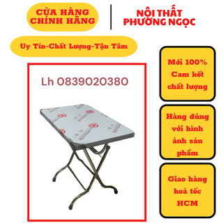 Bàn inox chữ nhật xếp gọn