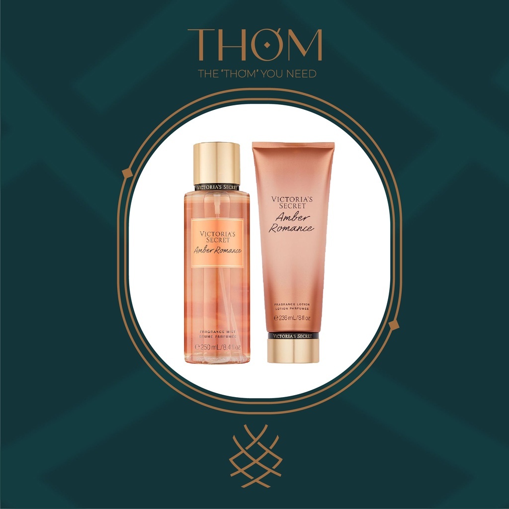 AMBER ROMANCE | Xịt Thơm Dưỡng Thể Lưu Hương Toàn Thân Victoria’s Secret Fragrance Mist Lotion 250ml