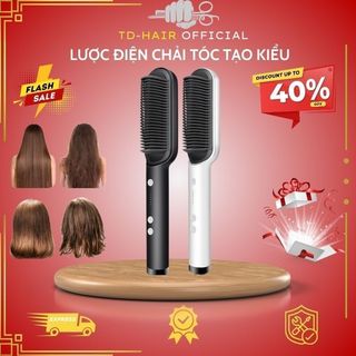 Lược điện chải tóc tạo kiểu chuyên nghiệp, lượt điện 3in1 đa năng - kiêm máy uốn duỗi ép tóc tạo kiểu